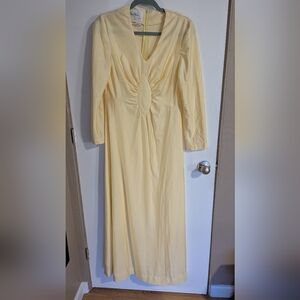 Alfred Werber Vintage Yellow  Maxi Dress Size 14